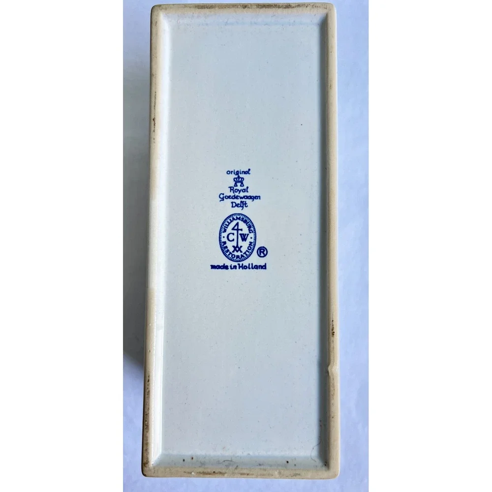 Royal Goedewaagen Delft Blue White Flower Brick Frog Williamsburg Holland